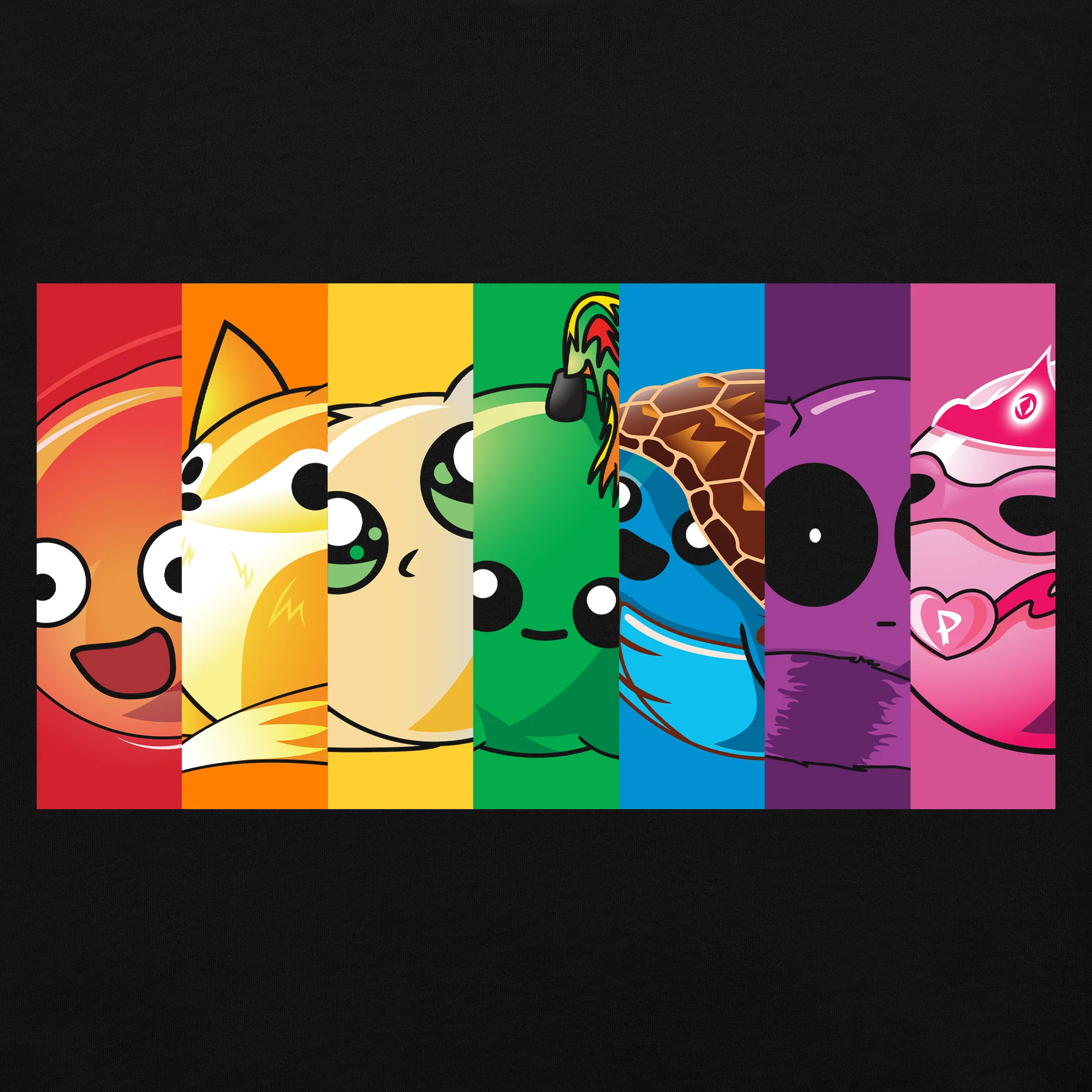 Rainbow Character Block Kids Tee - Image 3